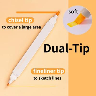 Dual-Tip Highlighters, Chisel Tip & Fineliner Tip, No Bleed Bible