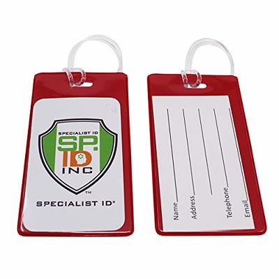 Bulk 100 Pack - Vivid Backpack ID Luggage Tags for Student Identification  Cards - School Name Badge Holder for Backpacks - Business Card Size with  Clear Insert Window by Specialist ID (Red) - Yahoo Shopping