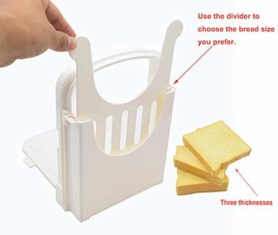 Plastic Bread Slicer for Homemade Bagel Loaf/Toast, Foldable Bread Cutter  Guide, Adjustable Sandwich Slicing Machine (White) 