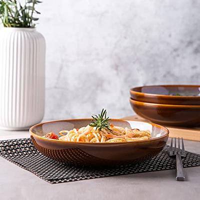 LERATIO Large Pasta Bowls,38oz Ceramic Pasta Bowls,9.0 Reactive