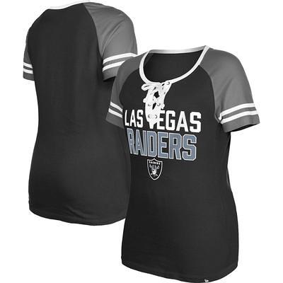 WEAR by Erin Andrews Women's WEAR by Erin Andrews Black Las Vegas Raiders  Cinched Colorblock T-Shirt