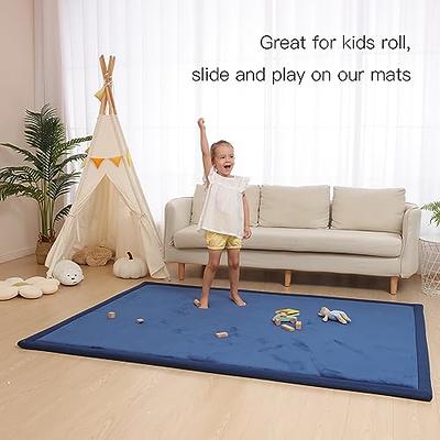 Baby Play Mat for Floor,1.3 Thick Memory foam Tummy Time Mat,Soft Coral  Velvet Nursery Rug,Extra Large Non Slip Crawling Mat for Toddlers,Infants, kids,Yoga Mat,Tatami Mat for Living Room(Royal Blue) - Yahoo Shopping