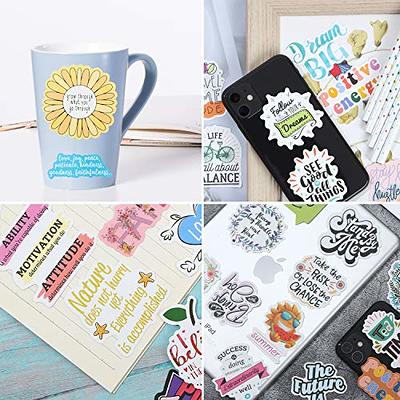  Quote Stickers，Positive Stickers, 200Pcs Vinyl Waterproof  Inspiring Stickers ,for Teens Adults Students Teachers Planners Employees,  Waterproof Laptop Sticker Decals for Water Bottles, Scrapbooking, Journal :  Office Products