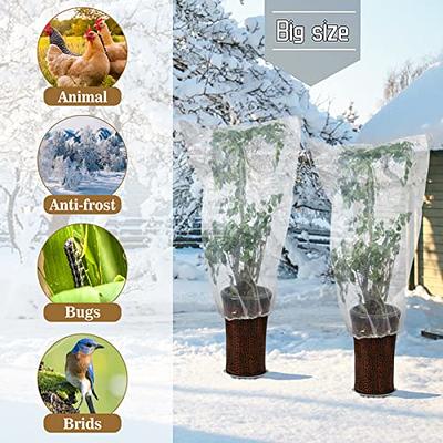 40 x 20ft Natural Burlap Plant Covers Freeze Protection,Burlap Fabric Tree  Wrap Rolls Tree Trunk Protector Winter Plant Cover,Antifreeze Plants