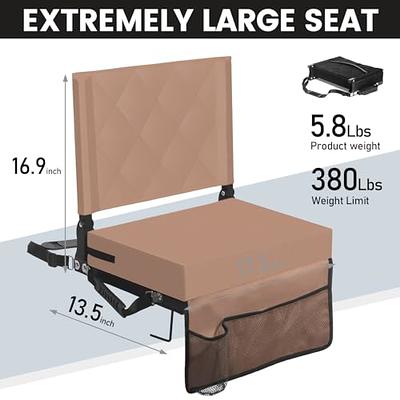 2pcs Stadium SEATS for Bleachers, Bleacher SEATS with Padded Foam Backs and Cushion, Wide Portable Stadium Chairs with Back Support, Men's, Size: 38 x