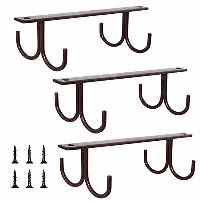 FOMANSH Mug Rack Under Cabinet - Coffee Cup Holder, 12 Mugs Hooks Under  Shelf, Display Hanging Cups Drying Hook for Bar Kitchen Utensils Gold