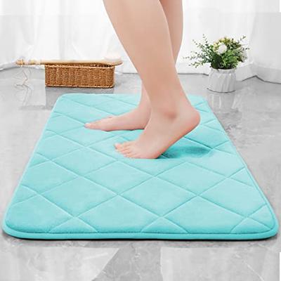 AMOAMI Upgraded Waffle Bath Mat, Super Absorbent Non Slip Bath Mats for  Bathroom Floor, Machine Washable Bathroom Rugs with Tassels, Rubber Backed