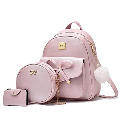 I IHAYNER Women's Simple Design Quilted Backpack Mini Backpack for Women  3Pcs Leather Backpack Purse for Women Small Backpack