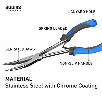 JC Long Nose Pliers Fishing Hook Remover 11 inches Stainless Steel  Freshwater Saltwater Bent Fishing Pliers with Ergonomic, Spring-Assisted  Handle