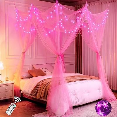 Pink Cloth Birthday Decoration Net Curtain Combo With Led Light