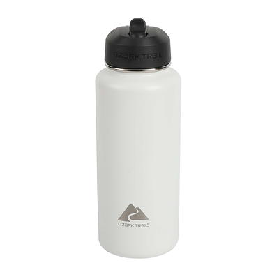 Mainstays Solid Print Insulated Stainless Steel Water Bottle with Flip-Top Lid - Arctic White - 24 fl oz