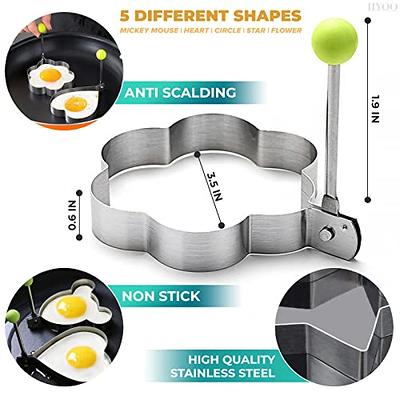 Egg Ring Molds for Cooking - 5Pcs Stainless Steel Ring Mold Egg