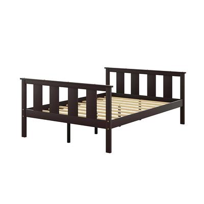 URTR 79.9 in.W Gray King Platform Bed with Horizontal Strip Hollow