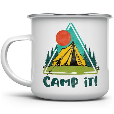 Enamel Camp Cup with Stainless Rim (16 Oz.)