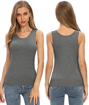 Air Curvey Womens Basic Tank Tops Sleeveless Layering Tops Undershirt Tanks  4 Pack Black Darkgray Black Darkgray XXL - Yahoo Shopping