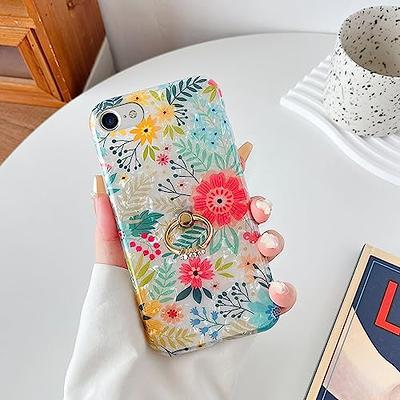Qokey for iPhone 8 Plus Case,iPhone 7 Plus Case 5.5 inch Flower Cute Stand  Cover for Women Girls 360 Degree Rotating Ring Stand Kickstand Soft TPU  Shockproof Rose Butterfly : : Electronics