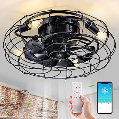 LEDIARY 16in Caged Fandelier Ceiling Fan with Light and Remote