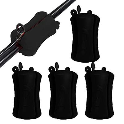 Naiveferry 4Pcs Silicone Fishing Rod Holder Straps Black, Portable