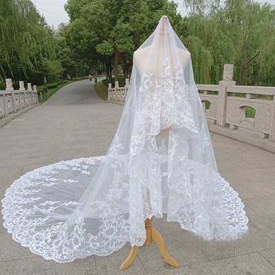 Bridal Veil White/Ivory 5m Long Wedding Veil Mantilla Wedding