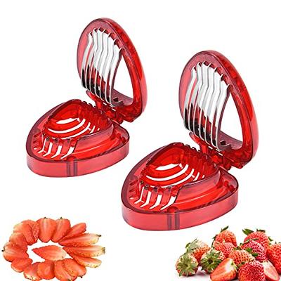 Strawberry Slicer Kitchen Gadget Cute Strawberry Cutter Slicer with  Stainless