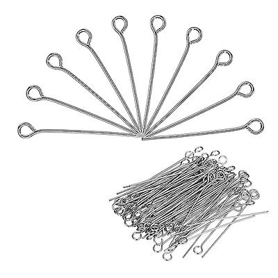 500 Pieces Eye Pins 50 mm Jewelry Making Pin Heads Eye Jewelry Head Pins  for