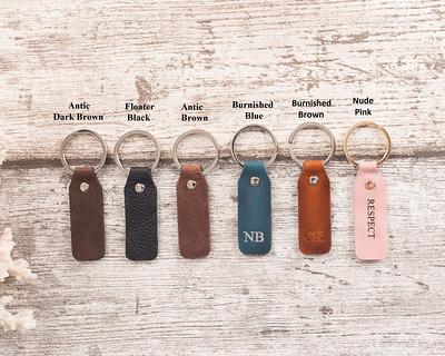 Custom Personalized Leather Keychain Loop