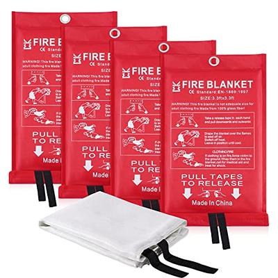 Altaz Emergency Fire Blanket for Home Kitchen - 39.4x39.4 Flame  Suppression Fiberglass Fire Blankets for Camping, Grill, Car, Office,  Warehouse