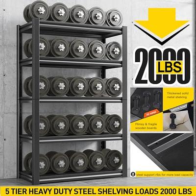 Devo 5-Tier Shelf Storage Shelves, Metal Shelves for Storage, Wire Shelving  Unit, Adjustable Shelves Organizer for Garage, Pantry, Kitchen, Side