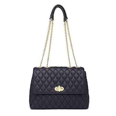 FOXLOVER Tote Handbags for Women, PU Leather Ladies Quilted Tote Purse and  Handbags with Chain Strap