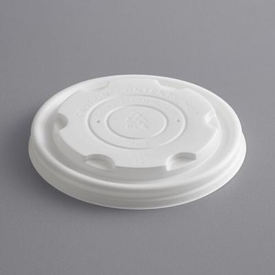 New Roots 9, 12, 16, 20 & 24 oz. PLA Compostable Plastic Cold Cup Lid with  Circular Straw Slot - 800/Case