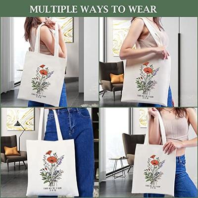 Wildflowers Canvas Pocket Tote Bag