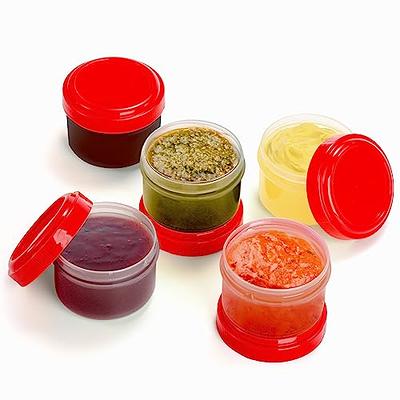 12 Pcs Small Glass Condiment Containers with Lids Glass Jars with Lids  Salad Dressing Container glass Food Storage Containers Reusable Sauce Cups  Mini