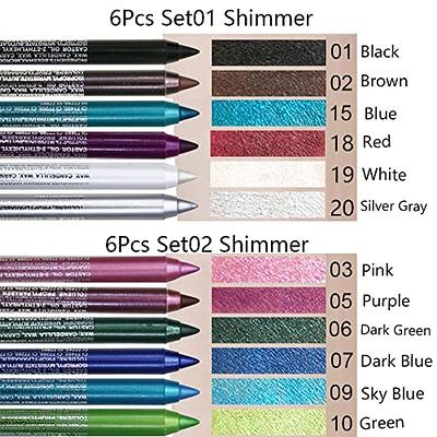 evpct 6Pcs White Glitter Eyeliner Pencils Set delineadores de colores para  ojos lapiz negro a prueba de agua Black Silver Blue Red Brown Metallic Colorful  Liquid Eye Liners Waterproof - Yahoo Shopping