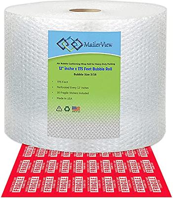 Basics Perforated Bubble Cushioning Wrap, Large, Clear, 5/16,  12-Inch x 100-Foot Long Roll