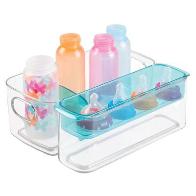 Mdesign Kitchen Storage Bin For Kids Supplies, Baby Food - 3 Pieces -  Clear/blue - Yahoo Shopping