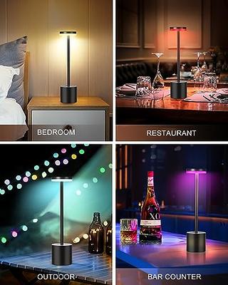 LUSHARBOR Battery Operated Lamp, Cordless Table Lamps for Home
