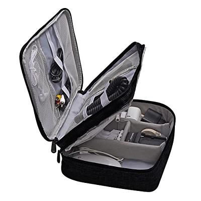 Travel Cable Organizer Bag Pouch Electronic Accessories Carry Case Portable Grey 7.87 x 4.33 x 1.97 Inches in Black