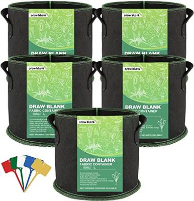 Mars Hydro 5-Pack 10Gallon Fabric Plant Grow Bag Black with Handles