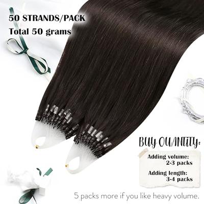  YoungSee Micro Hair Extensions Human Hair Invisible Micro Beads  Hair Extensions Balayage Darkest Brown with Blonde Hair Extensions Micro  Loop Pre Bonded Micro Link Hair Extensions Brown 20In 50s 50g 