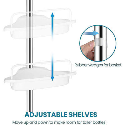 Meadie Adhesive Stainless Steel Shower Caddy Rebrilliant