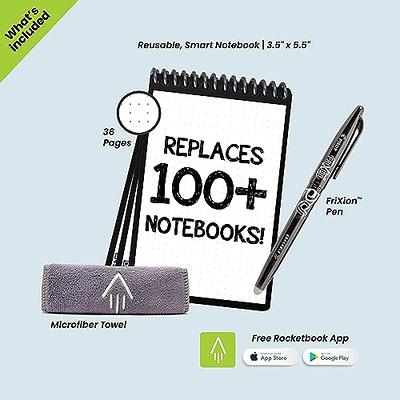 Rocketbook Core Smart Reusable Spiral Notebook, Gray, 8.5 x 11, Lined