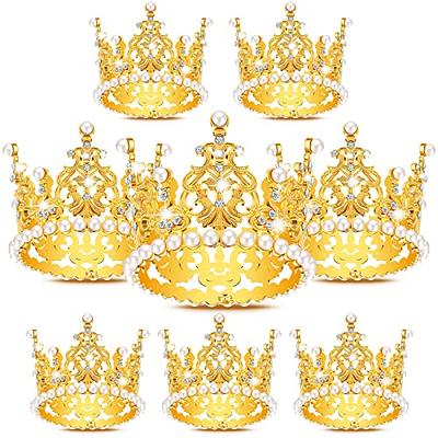  Crown Cakes Toppers Mini Birthday Crown Crystal Pearl