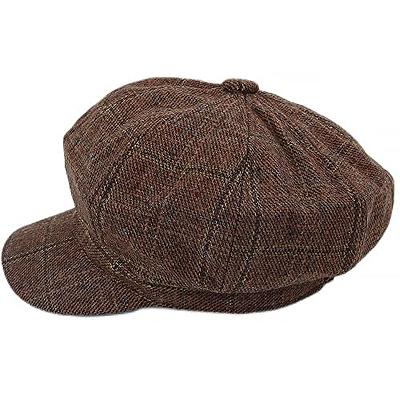 Plaid Ladies Newsboy Hat Striped Visor Beret Cap for Women Tweed 8
