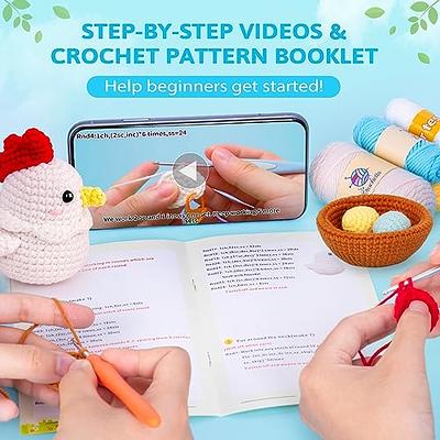 DoreenBow Beginner Crochet Kit 3Pcs Flower Crochet DIY Kit for Adults and  Kid