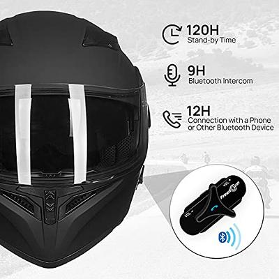 ILM Modular Flip Up Full Face Motorcycle Helmet Bluetooth Integrated  DOT(Matte Black, XX-Large) 