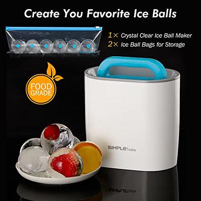  Crystal Clear Ice Ball Maker,2 Clear Ice Cubes 2 Clear Ice  Ball,BPA-free Silicone Crystal Clear Ice Maker Sphere,Whiskey Ice Ball  Maker Mold,Sphere Ice Mold Maker with Storage Bag for Cocktails,Brandy: Home
