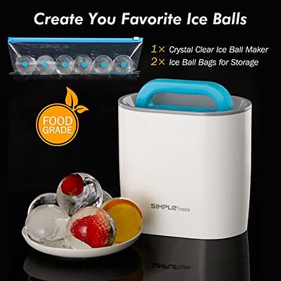 Crystal Clear Ice Cube Maker - 2.36 Inch Clear Ice Ball Mold, 2 Large  Silicone Sphere Ice Cube Tray for Whiskey, Cocktail and Drinks, With Ice  Tongs