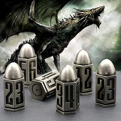 D6 Metal Dice Set, HNCCESG 6 Sided Dice 6 Pieces Solid Metal Game Dice for  DND Dungeons and Dragons Role Playing Game RPG Pathfinder Shadowrun