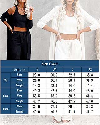 Loungewear Set Long Cardigan Lounge Set Open Front Cardigan Outfit Set  Women Pajamas Set Fall Winter Home Outfits Set 3 Piece Loungewear Set Vest  Pants Cardigan Set Black S 