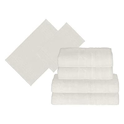 Mosobam 700 GSM Hotel Luxury Bamboo Viscose-Cotton, Bath Towels 30X58,  White, Se